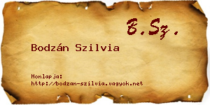 Bodzán Szilvia névjegykártya