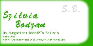 szilvia bodzan business card